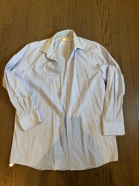 MICHAEL Michael Kors Light Blue Gingham Dress Shirt
